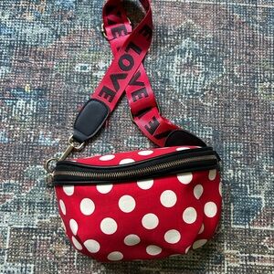 Red Polka Dot Fanny Pack or Crossbody Bag